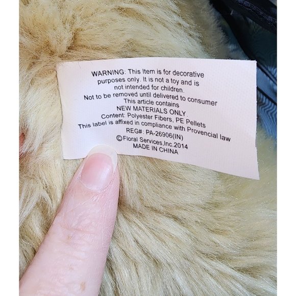 Debi Lilly Floral Services Vase Holding Bear Plush in Black Dress w Rhinestones - Picture 6 of 7